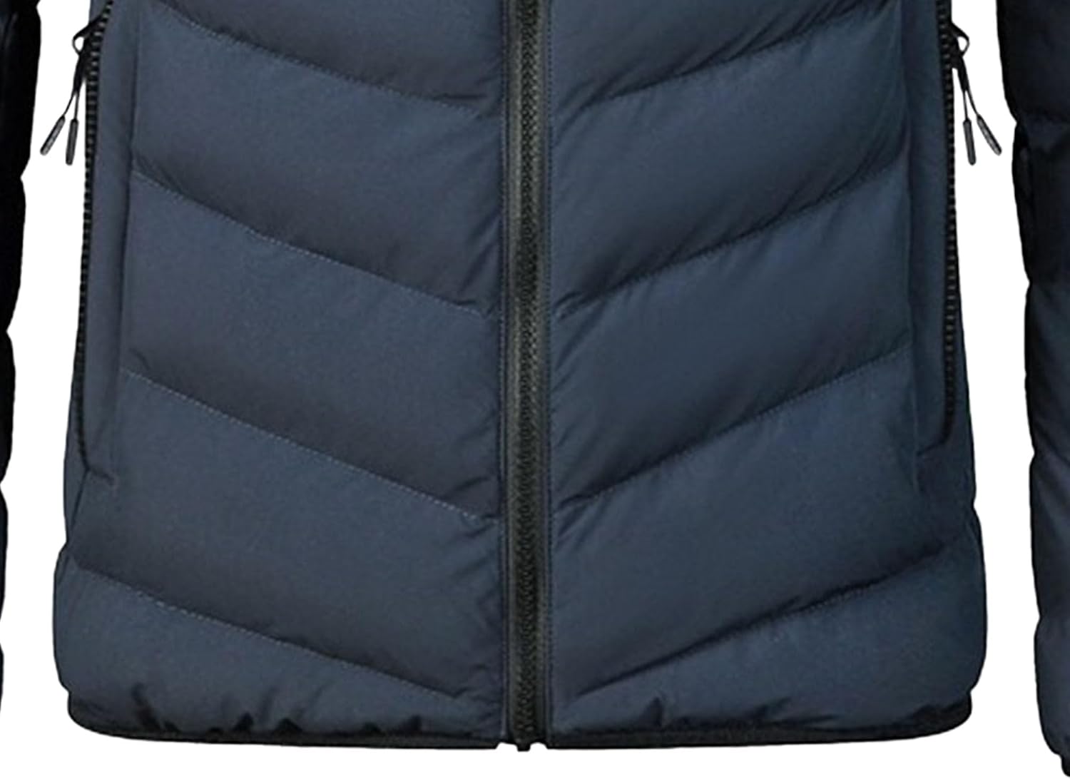 Mens Hooded Puffer Jacket Warm Winter Coats with Zipper Pockets Lightweight Windproof Insulated Down Jacket