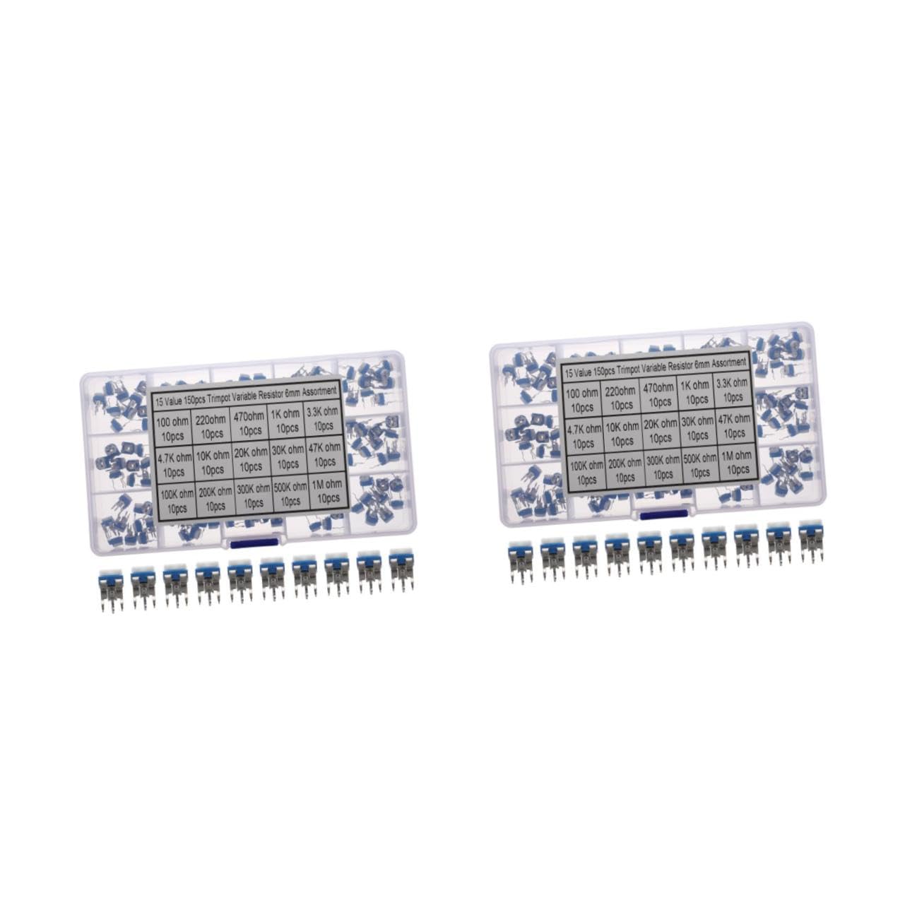 2 Series 2 Juegos De Potenciómetros De Resistencia Ajustables Perillas Ajustables Potenciómetro De Ajuste Resistencia Variable Kit Surtido De 150 piezas