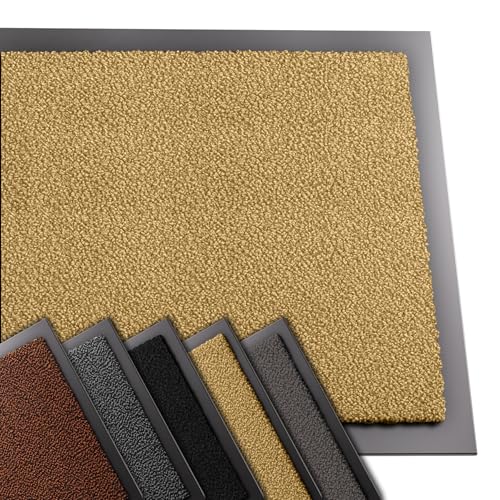 VOUNOT® Felpudo Entrada casa, Alfombra Exterior para Puerta, Impermeable Antideslizante Lavable, Alfombra para Interior y Exterior, 40x60cm, Beige