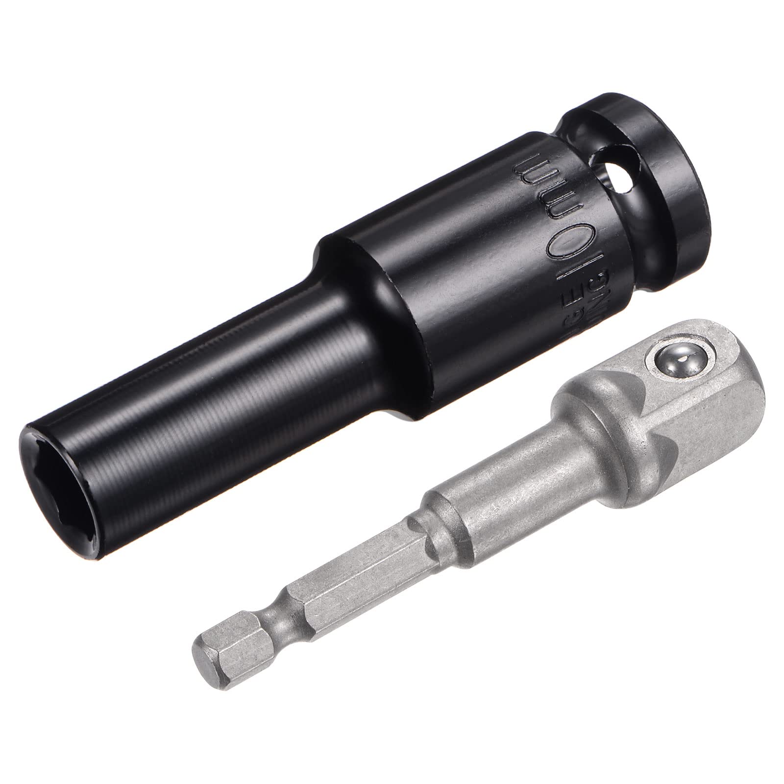 Sourcing Map Tiefer 6-Punkt Stecknuss 30 Mm 1/2" Antrieb + 1/4" Adapter - CR-V Stahl, Für Schraubendreher, Bohrmaschine, Ratschenschlüssel