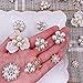 Pearl Rhinestone Buttons18pcs Rhinestone Pearl Embellishments Pearl Brooch Alloy Pendants for Jewelry Making Clothes Bags Shoes Supplies and Wedding Bouquet DIY