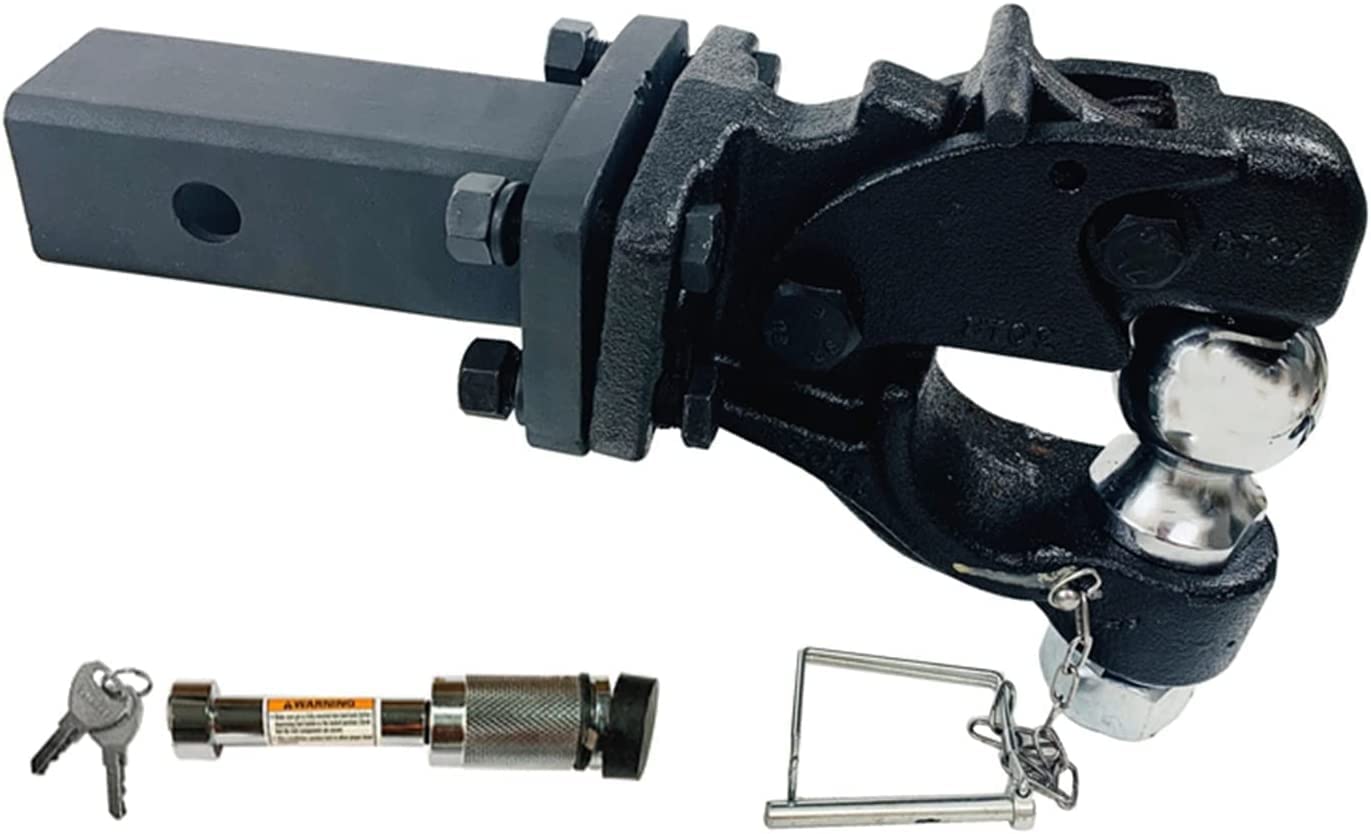 Placa de montaje de enganche de remolque con gancho para receptor de 2 pulgadas, adaptador resistente y resistente con bloqueo de pin para piezas de remolque de bola de 2 pulgadas