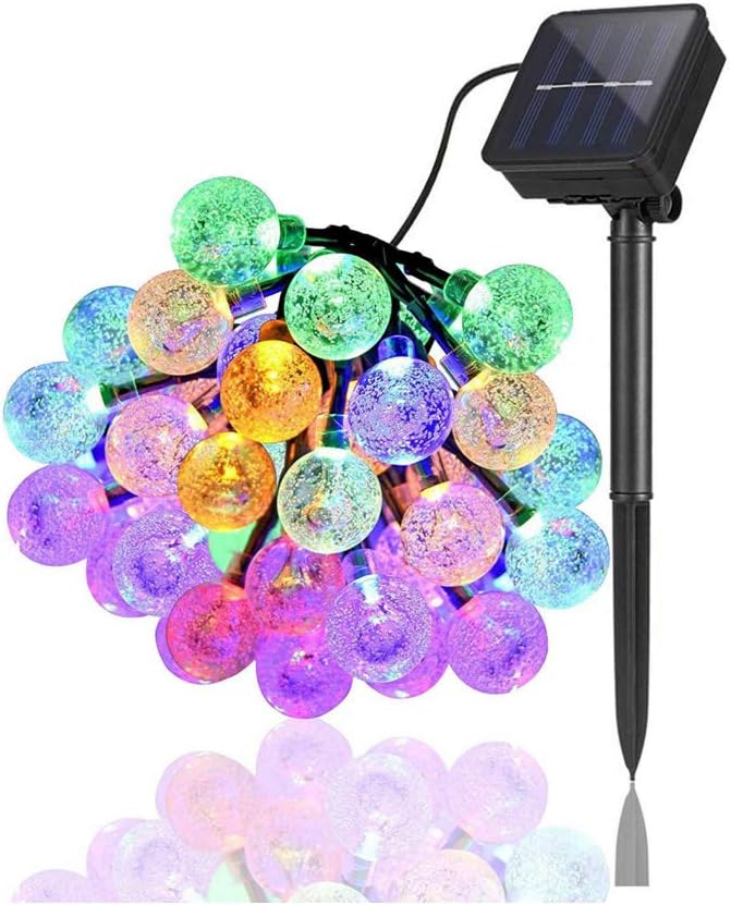 Solar Globe String Lights, 60LEDs 36ft Waterproof Outdoor Decorative Lighting for Home Patio, Garden, Deck, Umbrella, Camping Trip(Multi-colored)