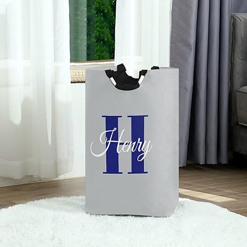 Miniatura 2 de Cesta de lavandería personalizada con tu nombre, bolsa de lavandería grande personalizada, plegable, de tela Oxford, elegante contenedor de