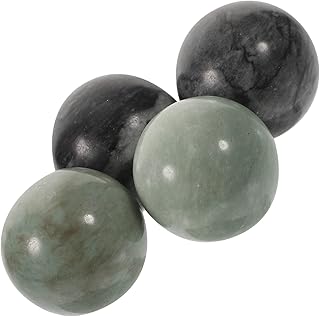 Anneome 2 Sets Ball kegel Weights Pelvic Floor to Tighten Chinese Health Baoding Sphere Black Baoding Chinese Massage The Round Planet Metal Baoding Meditation Marble Fitness Hand Crafts