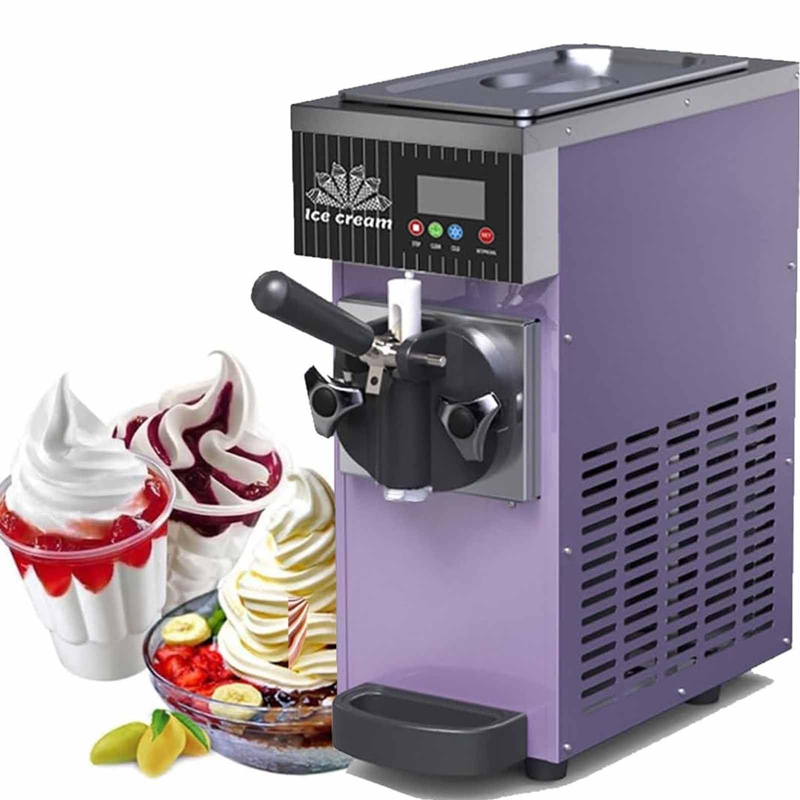 Produttore di Gelato del Servizio Morbido Commerciale 4-8kg/H, Macchina di Yogurt congelato del controsoffitto Veloce del Piano di Raffreddamento con Display a LED per caffè