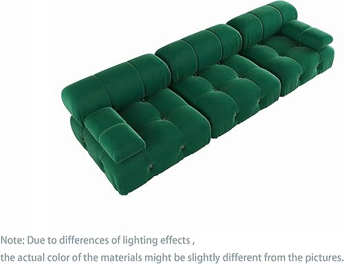 Miniatura 8 de JACH Sofá Seccional Modular Convertible de 104", Sofás Seccionales de Terciopelo Minimalistas de Mediados de Siglo, Sofá Seccional Ancho Moderno de