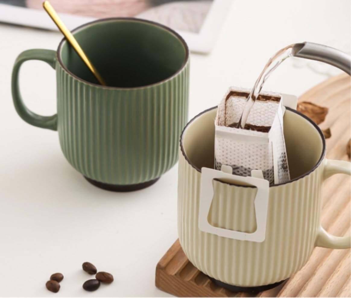 Tazza Cappuccino, Tazze Tazza Tazza in Ceramica a Righe in Rilievo Tazza da Bere per la casa Tazza da caffè per Ragazza Tazza da tè per Ufficio Semplice Tazze da caffè Moka(B)