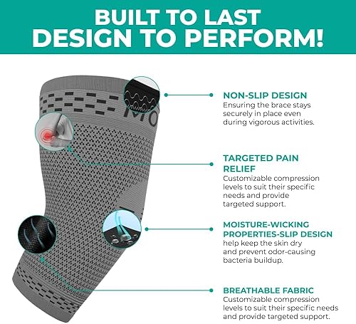 Vista 34 de Modvel Paquete de 2 coderas – Coderas de compresión para codo de golfista para aliviar el dolor en las articulaciones, recuperación, apoyos de Negro