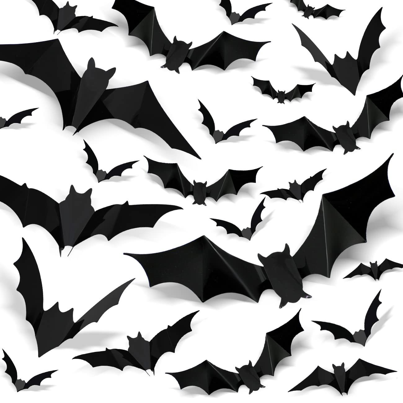 Hifunwu112 Pcs Halloween Decorations Bats Halloween Decoration, 12 Size 3D Bat Decorations for Wall Window Door Halloween Party Decorations