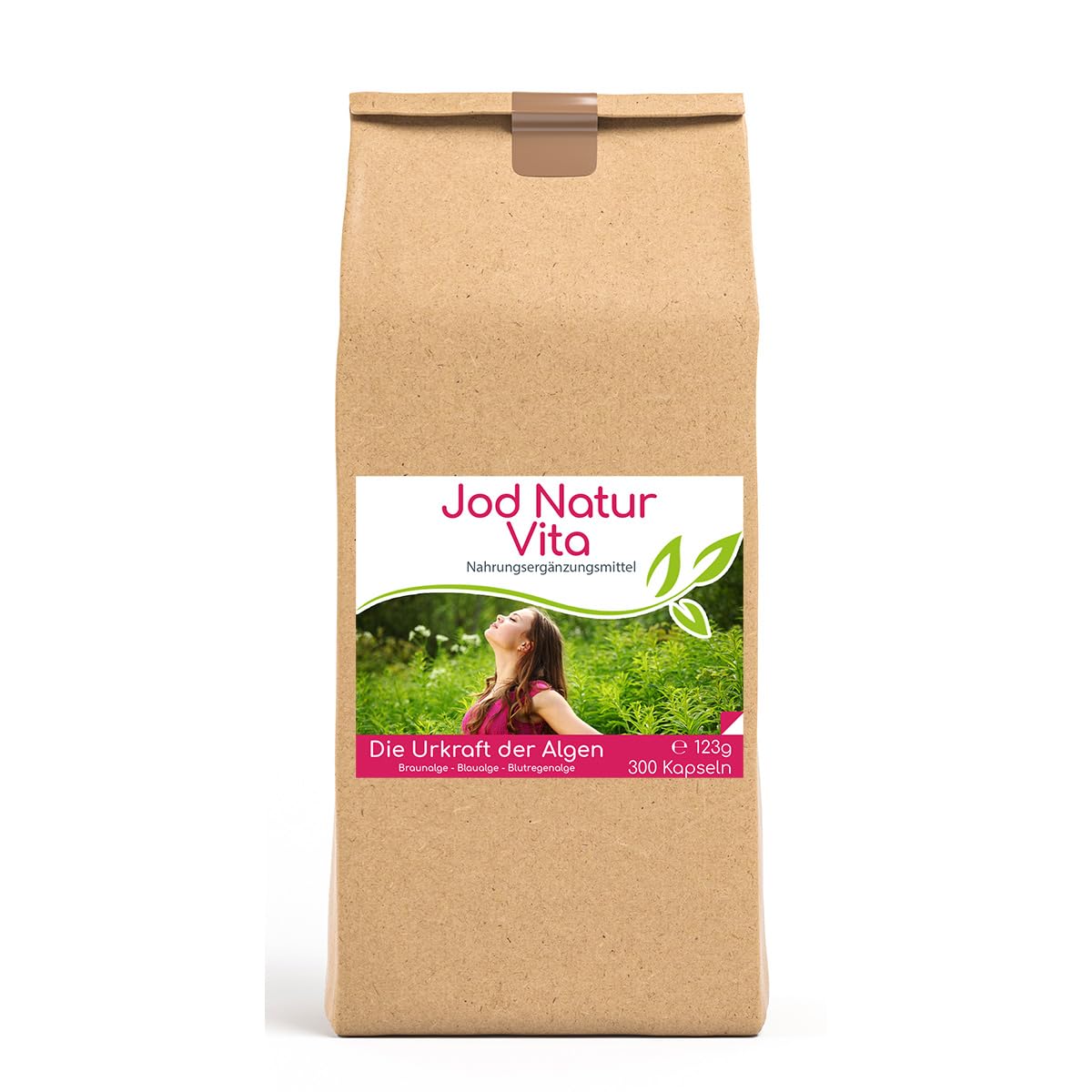 Cellavita Jod Natur Vita | aus Kelp Algen mit Astaxanthin - Braunalge Blaualge Blutregenalge | natürliche JOD Quelle | Meeresalgen ohne Zusätze | 300 Kapseln
