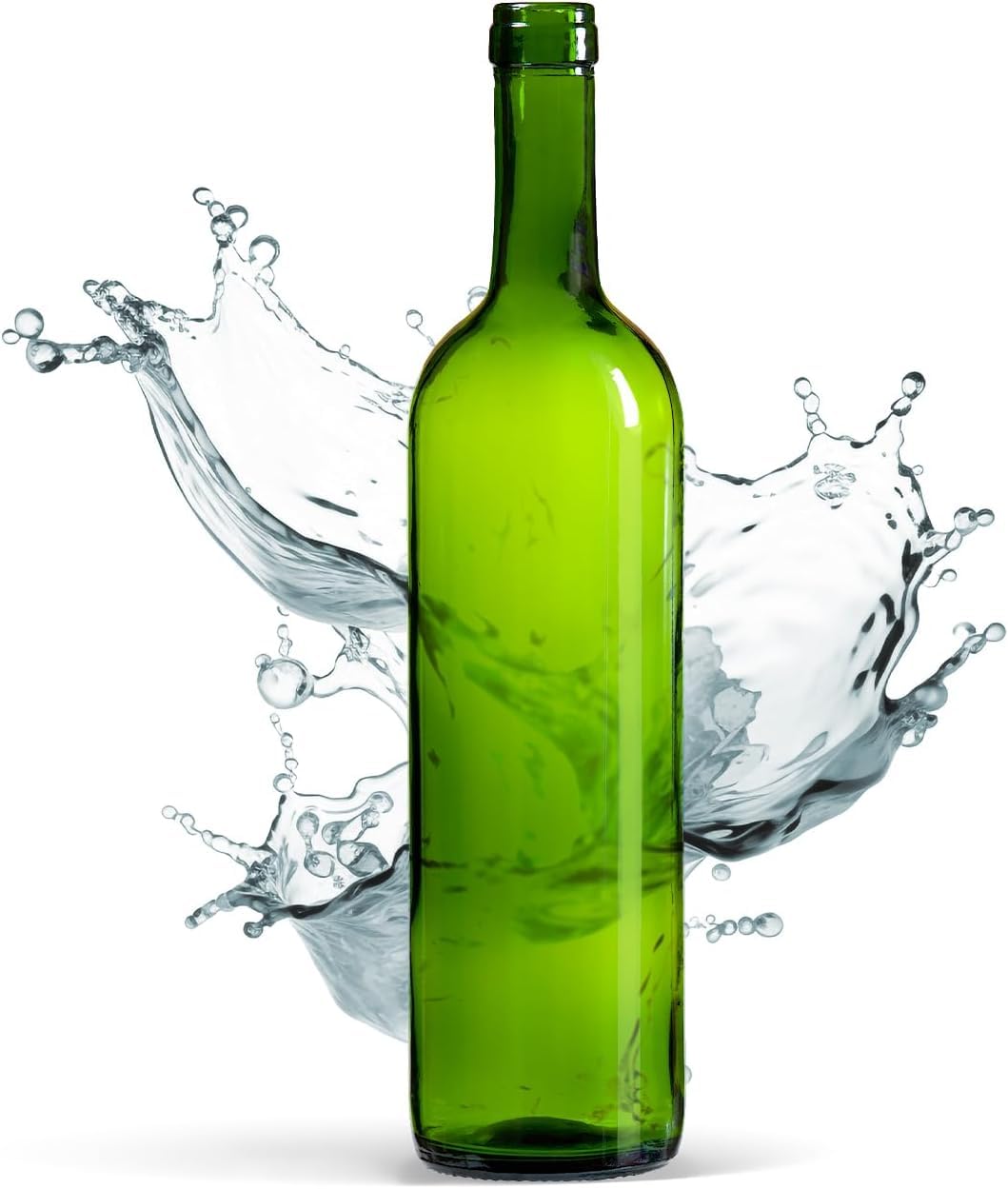 Bouteille 750ml Bordeaux 24 pièces - Bouteilles de vin vide pour brasserie à la maison - Boîte de rangement pour boissons - Décoration de service - En verre vert