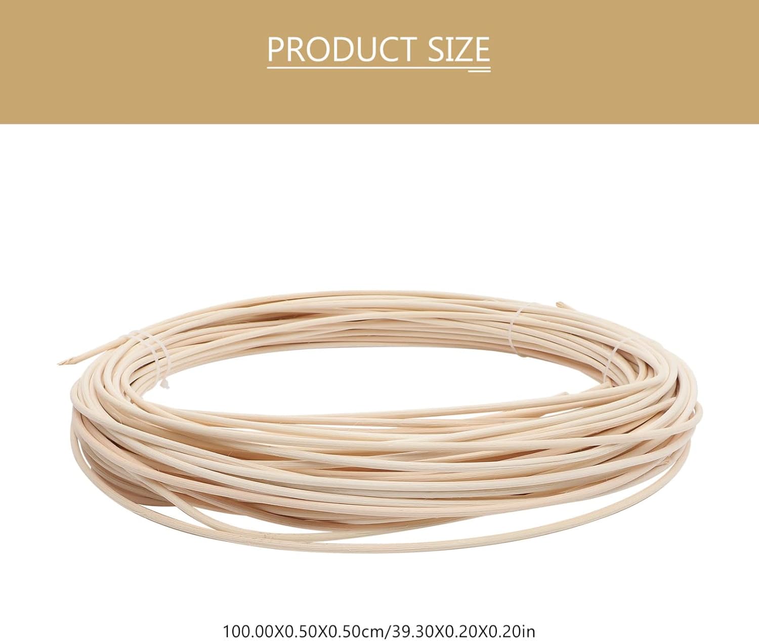 LALAFINA 1roll Natural Rattan Weaving Material for DIY Chair and Furniture Repair Caning Supplies Durable Natural Rattan for Crafts and Home Decor Weaving Accessories