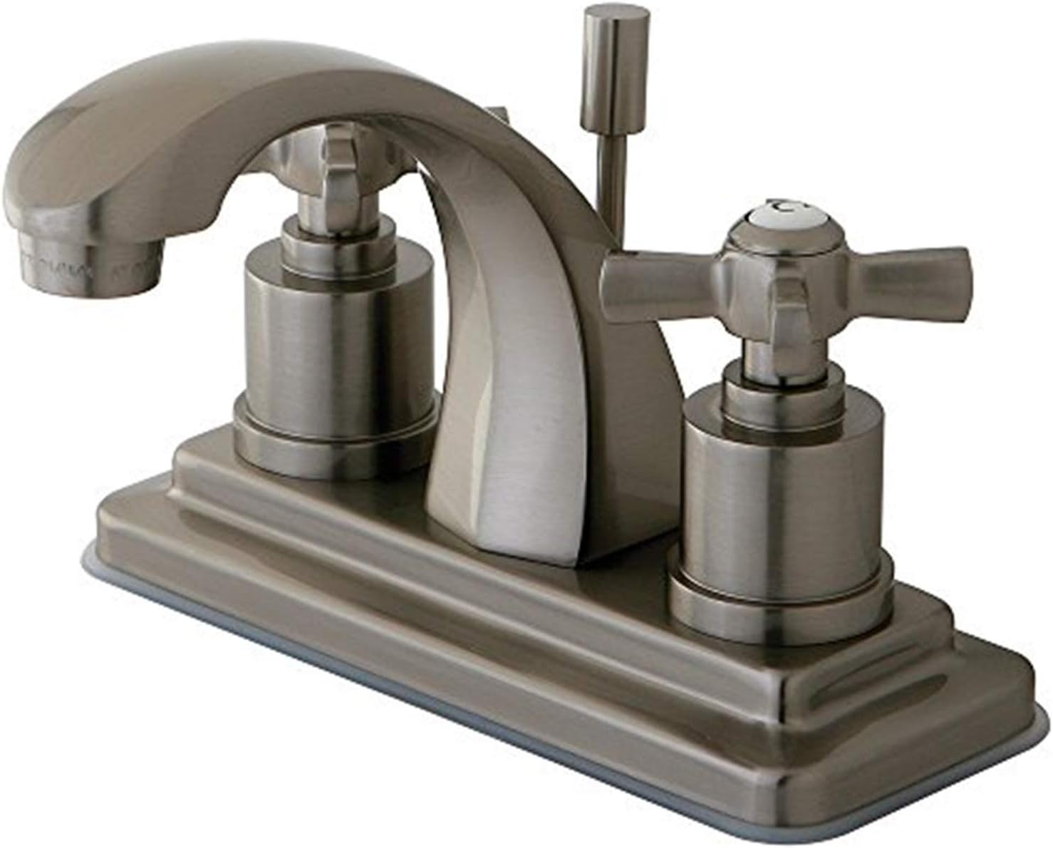 KINGSTON BRASS KS4648ZX Millennium 4-Inch Centerset Lavatory Faucet with Brass Pop-Up, Brushed Nickel