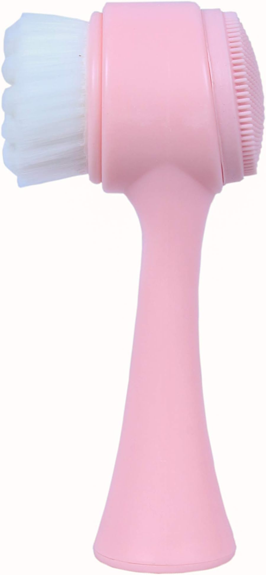 CETC 2 In 1 Deep Pore Cleaning Face Cleansing Exfoliating Brush Facial Wash Spa Massage Soft Scrubber Bamboo Fiber Double Sided - Pink