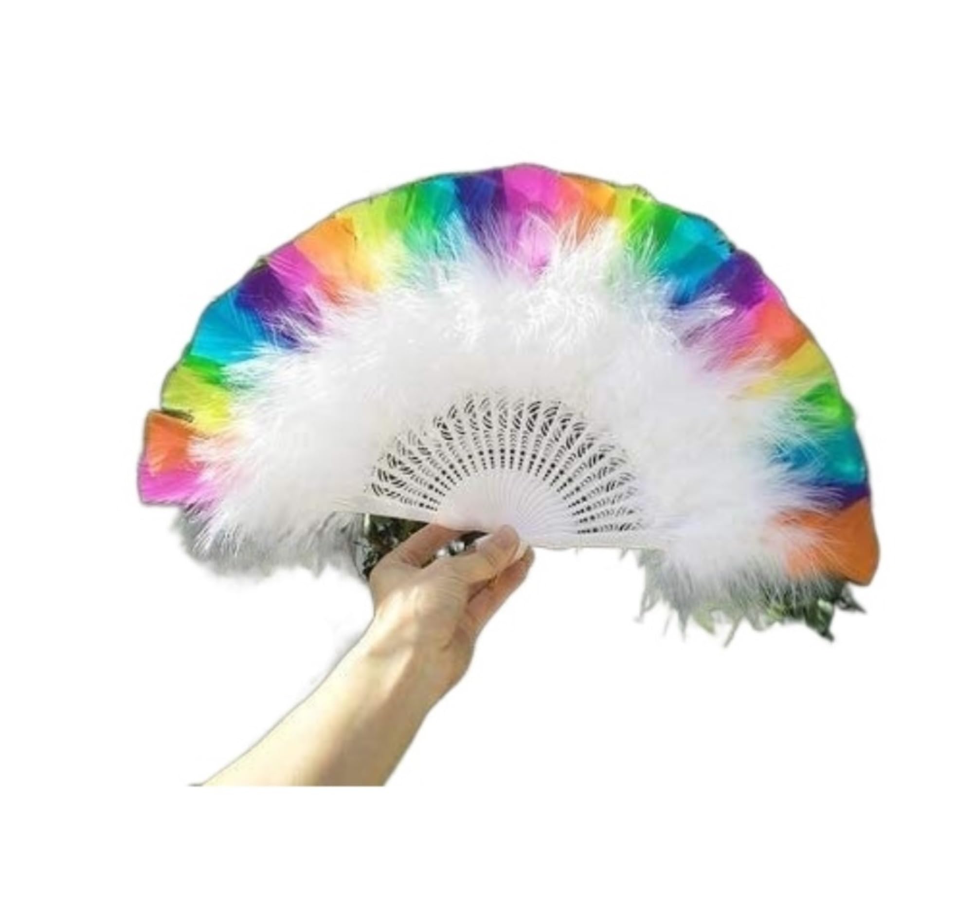 WDCDYQDH Folding Fans Hand Fan Chinese Feather Peacock Wedding Party Dance Decorative