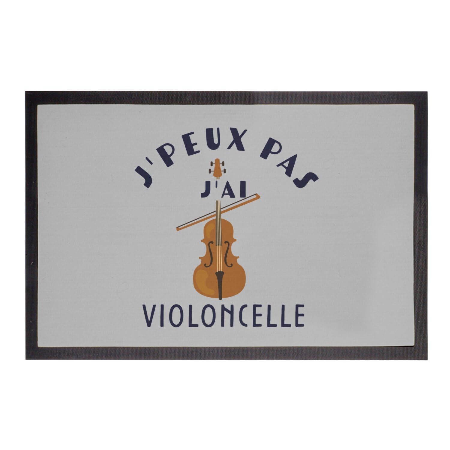 Paillasson gris violoncelle 75x50cm pour stopper la saleté avec humour