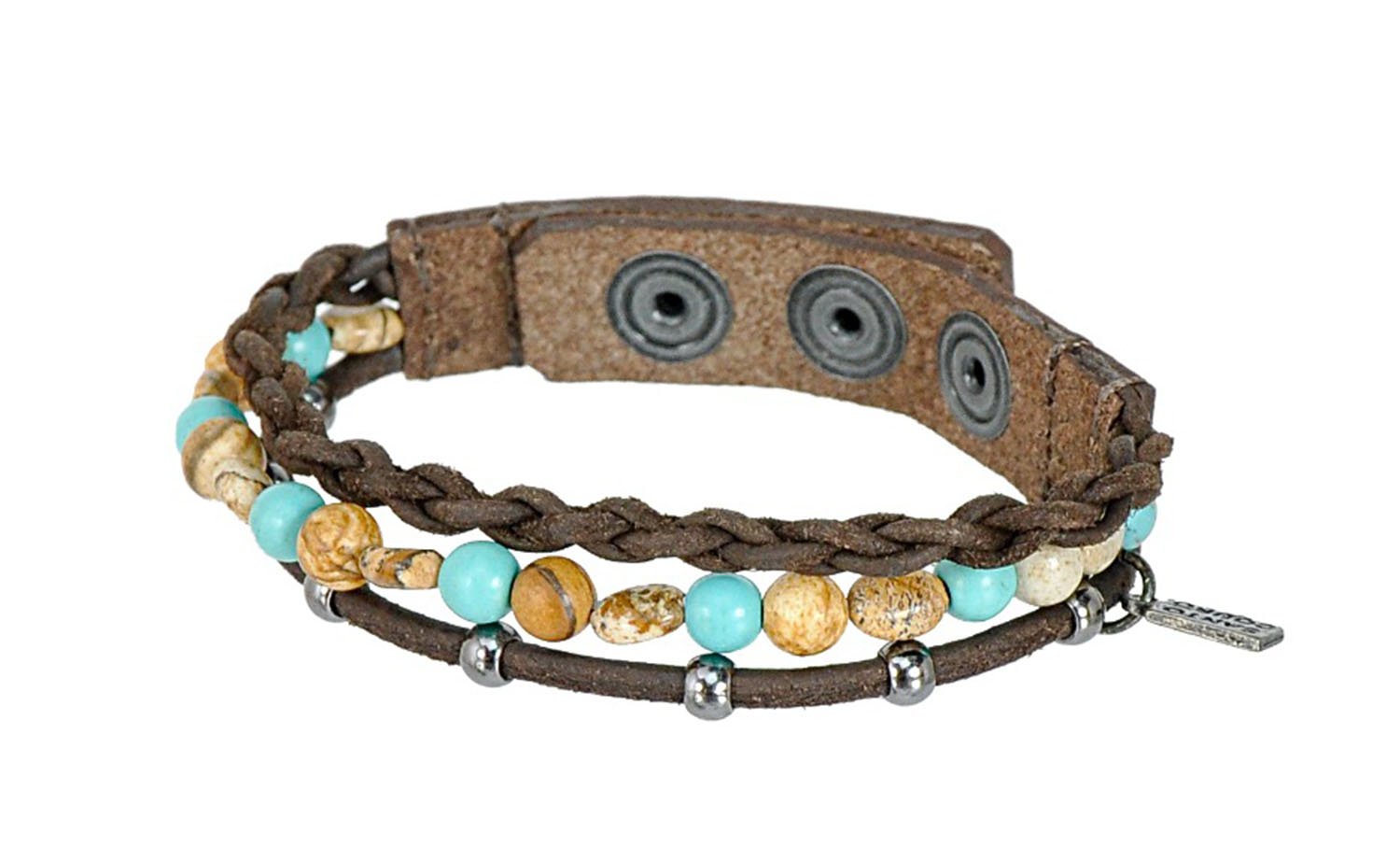 PRERNAUnisex Leather Bracelet, Genuine Leather With Adjustable Size, Friendship Bracelets, Color Brown,1,5 Cm Width With 23 Cm Length