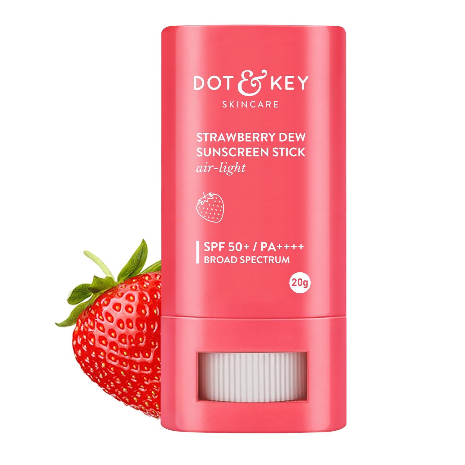 Dot & Key Strawberry Dew Spf 50 Sunscreen Stick On-The-Go Spf 50 Pa+++, Broad Spectrum, Uva/Uvb Rays Protection With Hyaluronic & Ceramide Normal Skin Type For Hydration & Skin Barrier, Mess Free, 20G