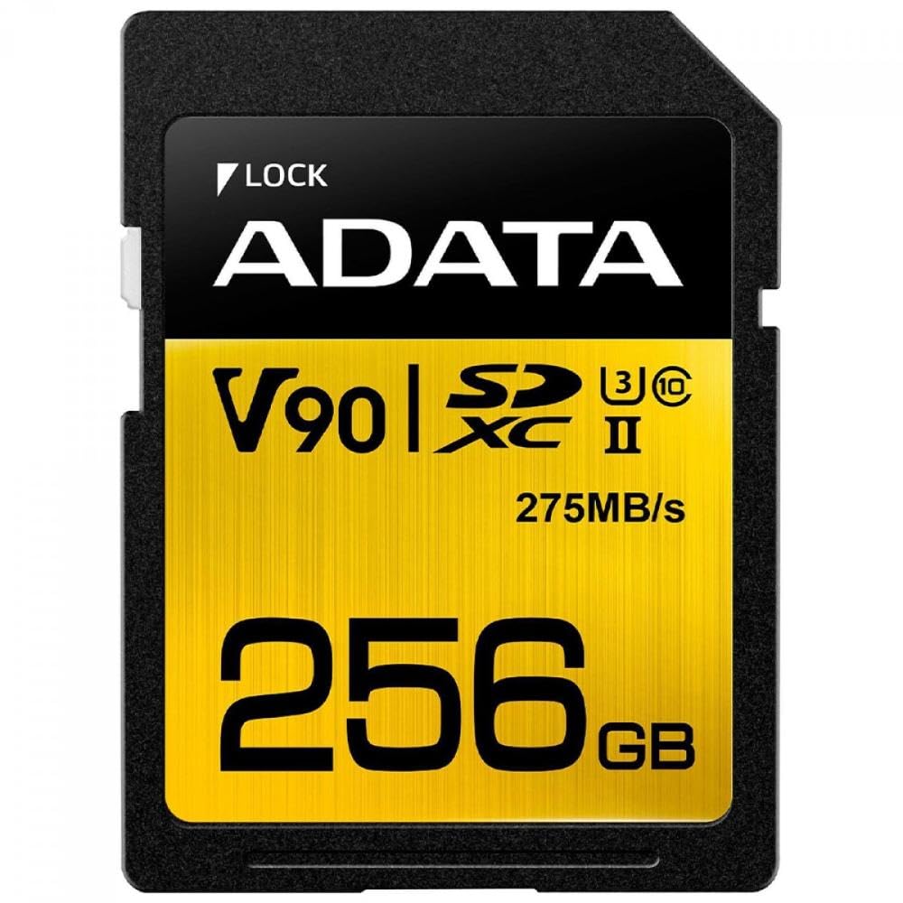 ADATA ASDX256GUII3CL10-C Premier One SDXC UHS-II U3 Class10 V90 3D NAND Extreme 4K Ultra HD 290MB/s Tarjeta SD, 256 GB