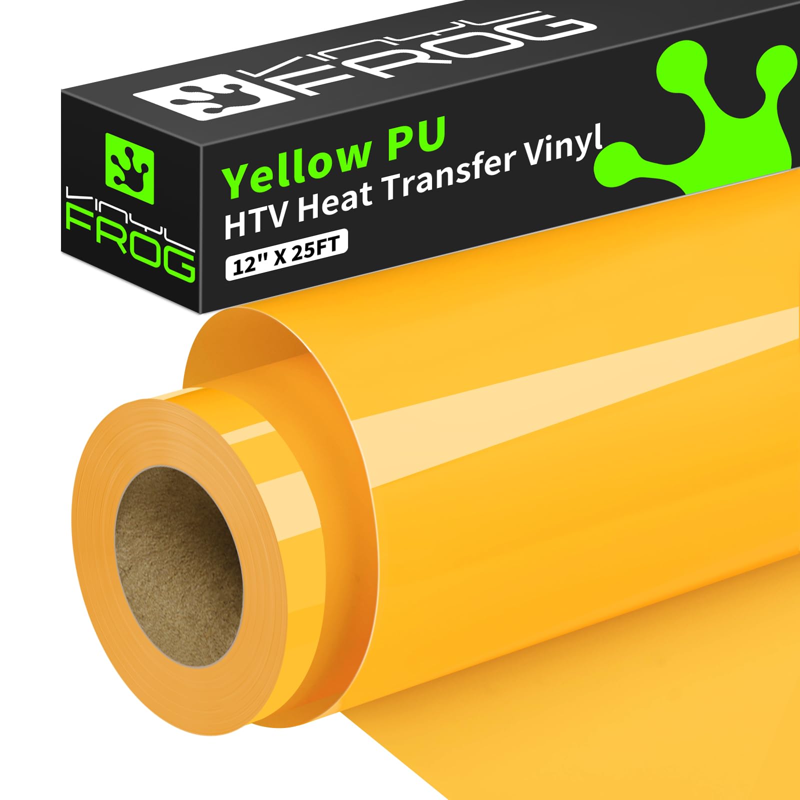 VINYL FROG Yellow Heat Transfer Vinyl Rolls 12" x25ft Iron on Vinyl