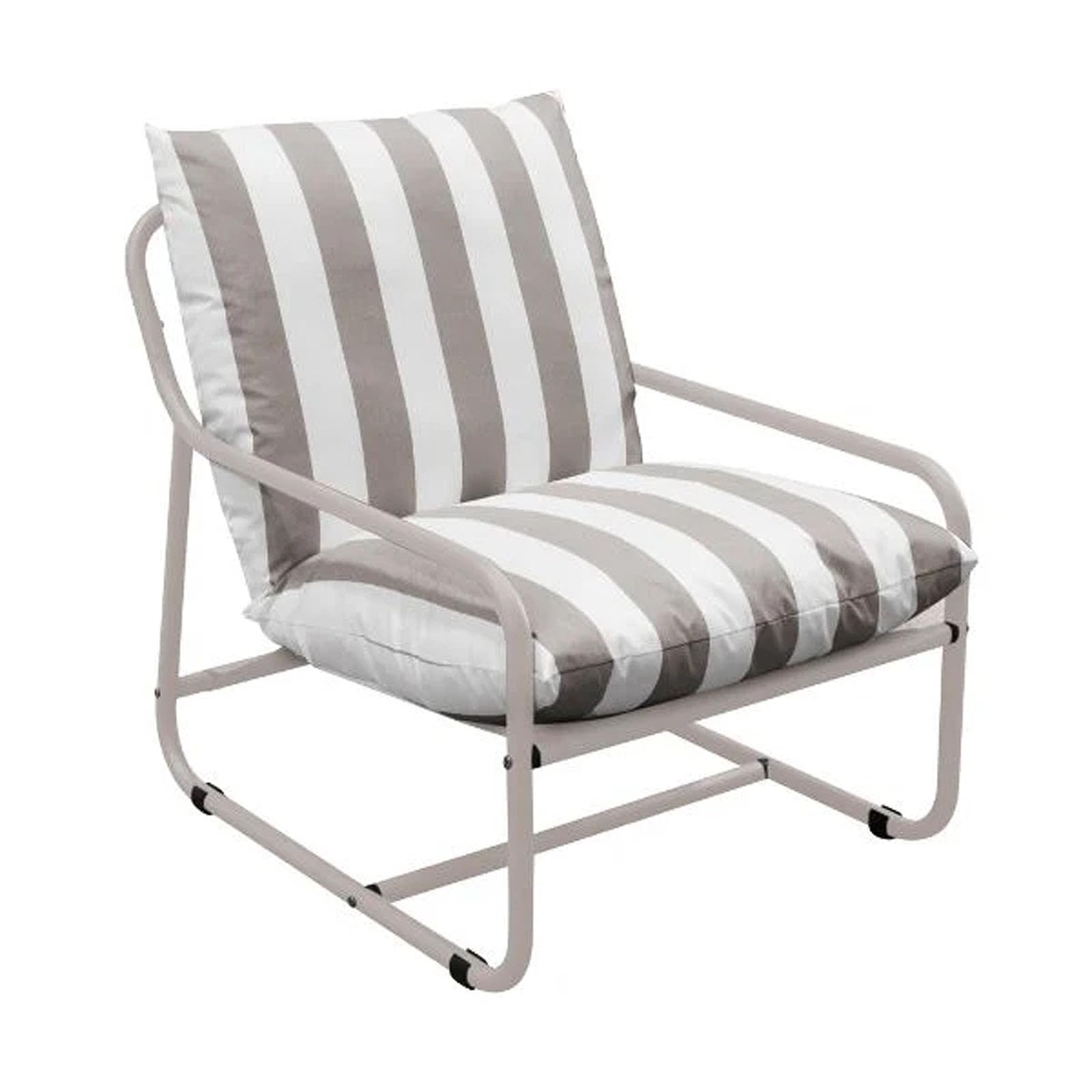 KETTLER Cloud Relaxer Garden Chair with RainSafe Cushions, Steel Frame Outdoor Lounge Chair (Pebble Stone)