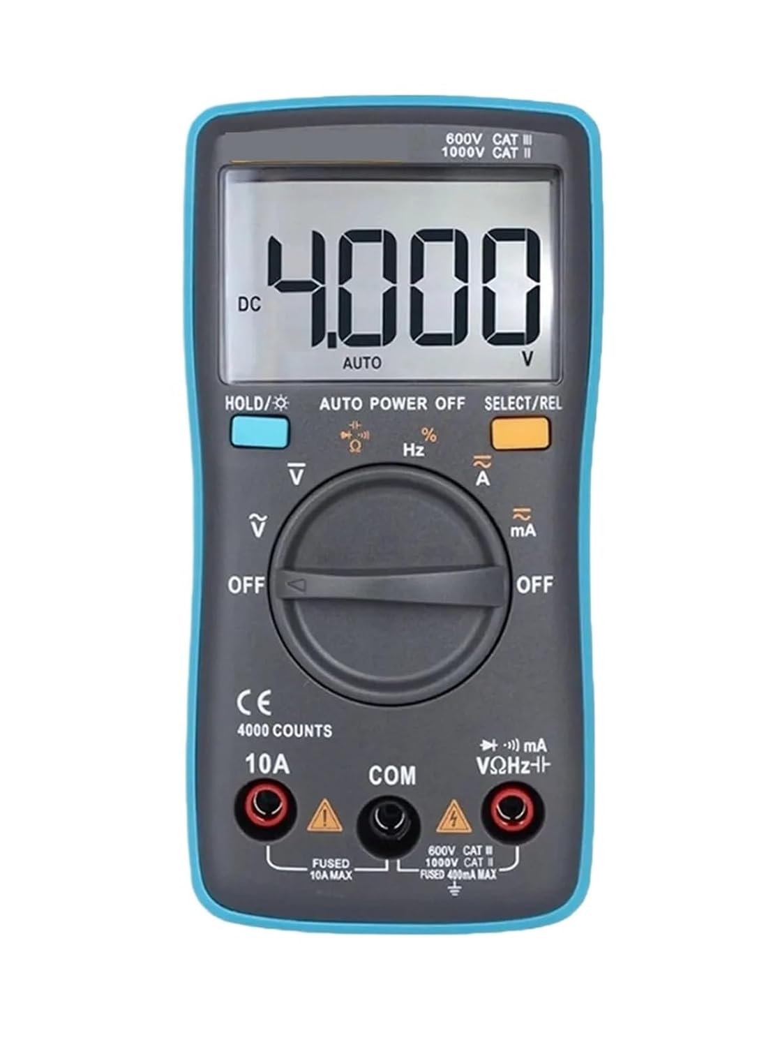 Digital Multimeter 4000 Counts DC/AC Voltage Current Capacitance Hz Diode Ohm Tester Ammeter Voltmeter Backlight Measuring inductance