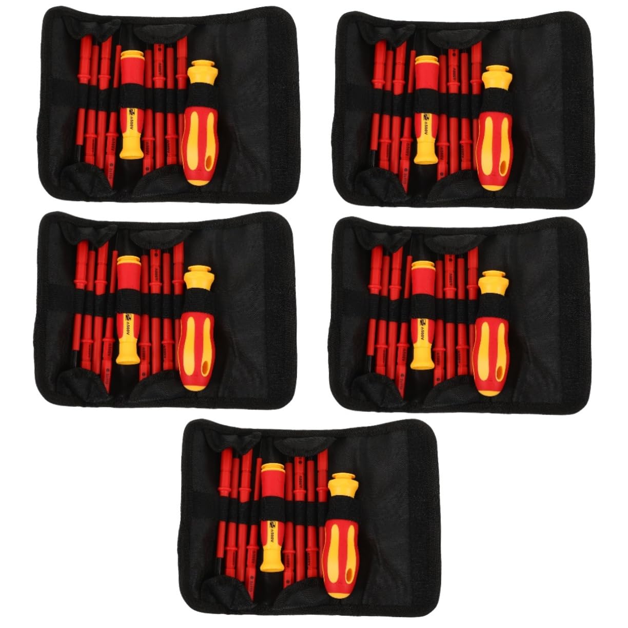 jojofuny 5sets Cacciaviti Isolati Per Elettricisti Kit Cacciaviti Portatile Per Riparazioni Elettriche e