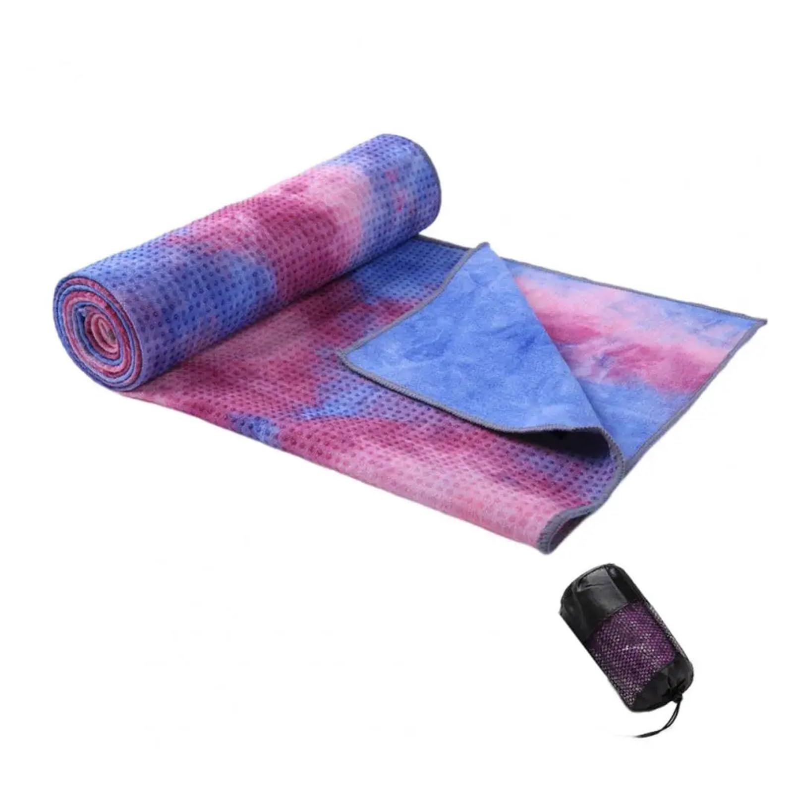 Toalla de Yoga de algodón Antideslizante for Viajes, Deportes, Fitness, Ejercicio, Funda con Puntos de Agarre Antideslizantes(Pink)
