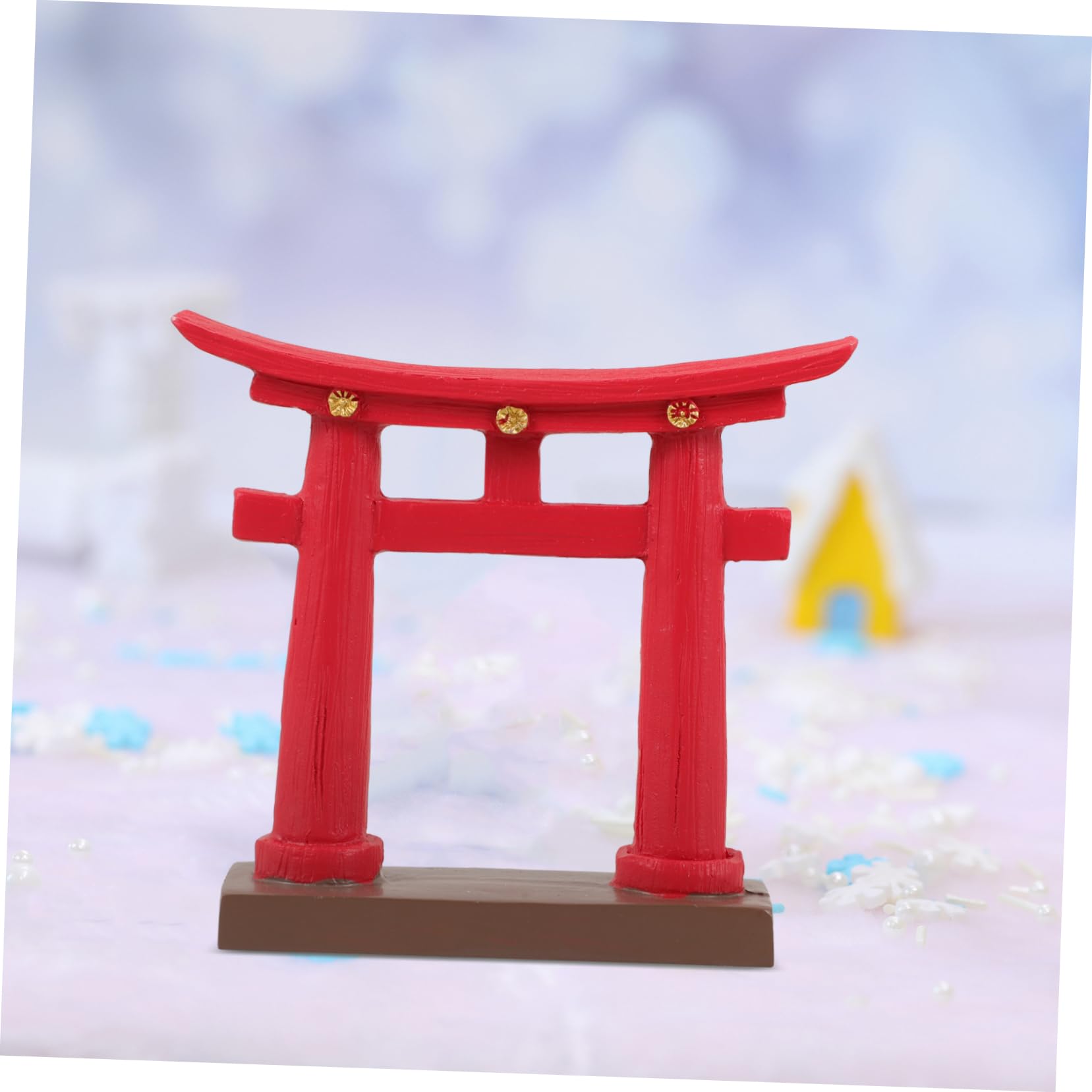Cabilock 3piezas Miniatura De Puerta Japonesa para Acuarios y Jardines Adorno De Paisaje Cultural Decoración De Microescenario Zen Modelo De Puerta Torii