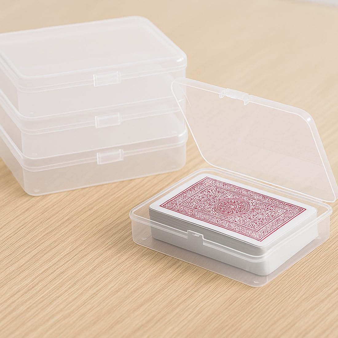 COYUN – Lot De 5 Boîtes De Rangement Transparentes – Cartes, Bijoux, Accessoires – 10,5x7,5x2,5 Cm – Plastique Solide