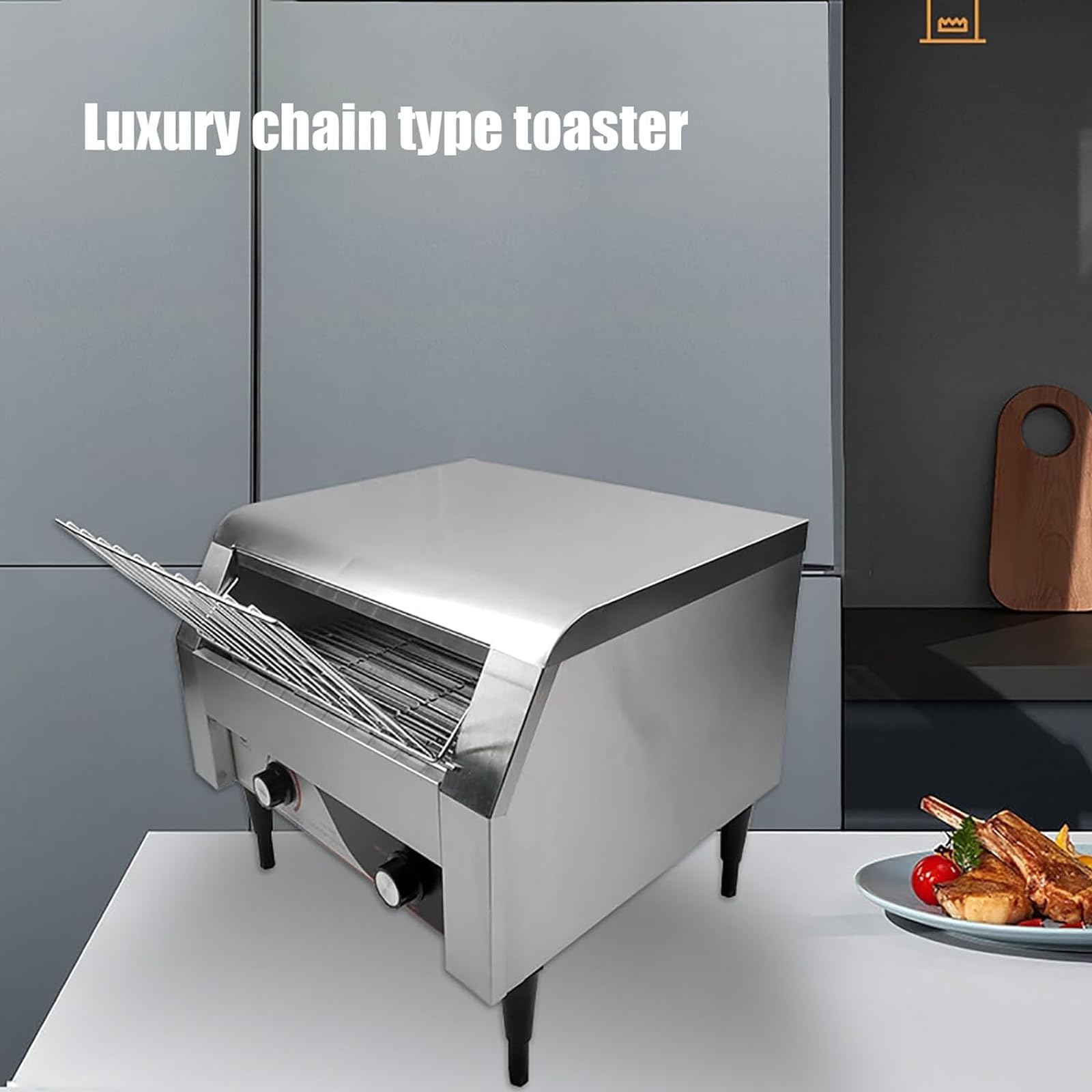 Tostapane A Nastro Trasportatore 150/300/450 Fette/Ora Tostapane Commerciale Per Ristorante Forno Tostapane In Acciaio Inossidabile Da 2200 W Per Ristorante/Buffet/Giornata In Famiglia/Campeggio (Arg