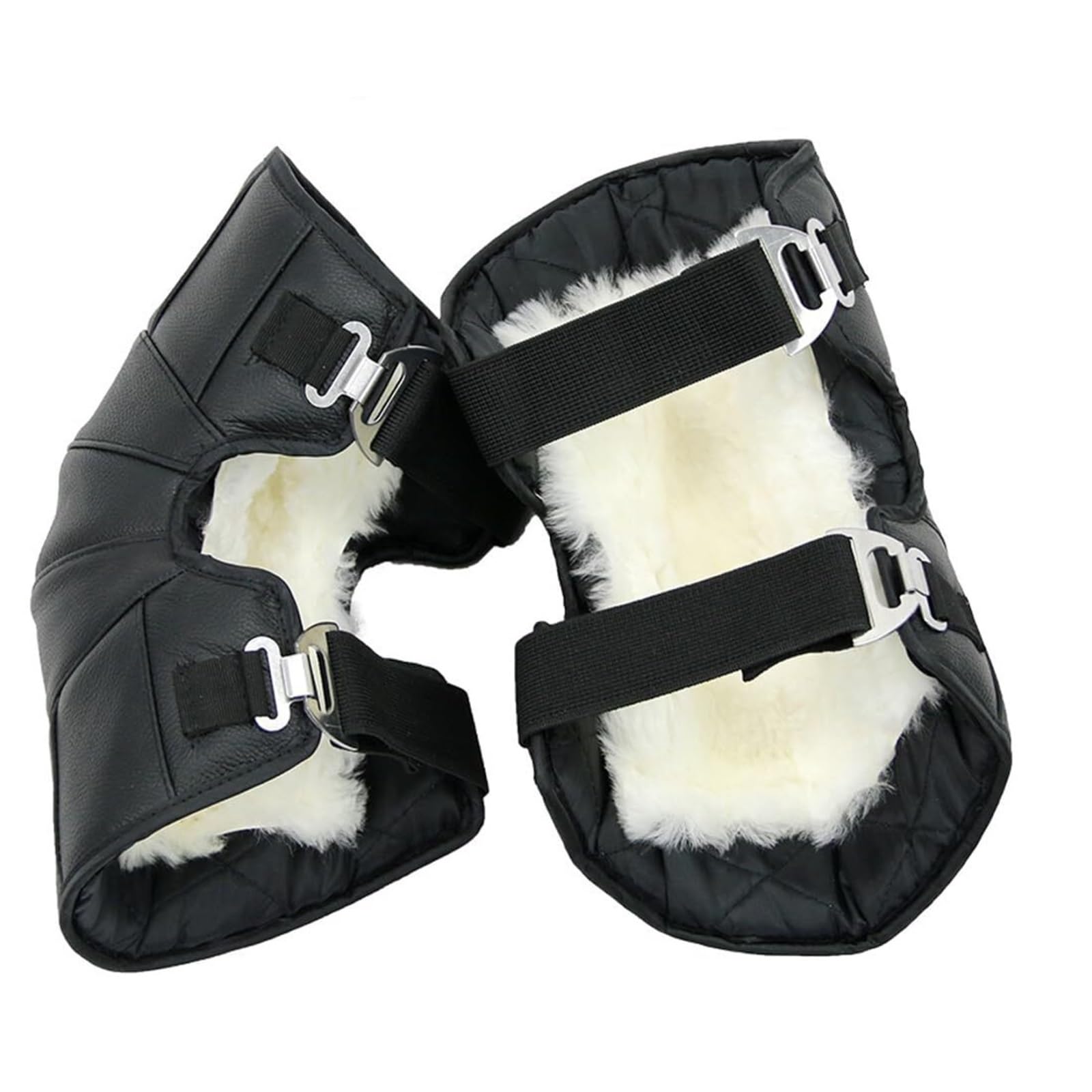 Ginocchiera Calde Ginocchiere for Moto Fodera in Peluche Antivento for Ciclismo for Sport all'Aria Aperta Supporto Ginocchio(Black-b)