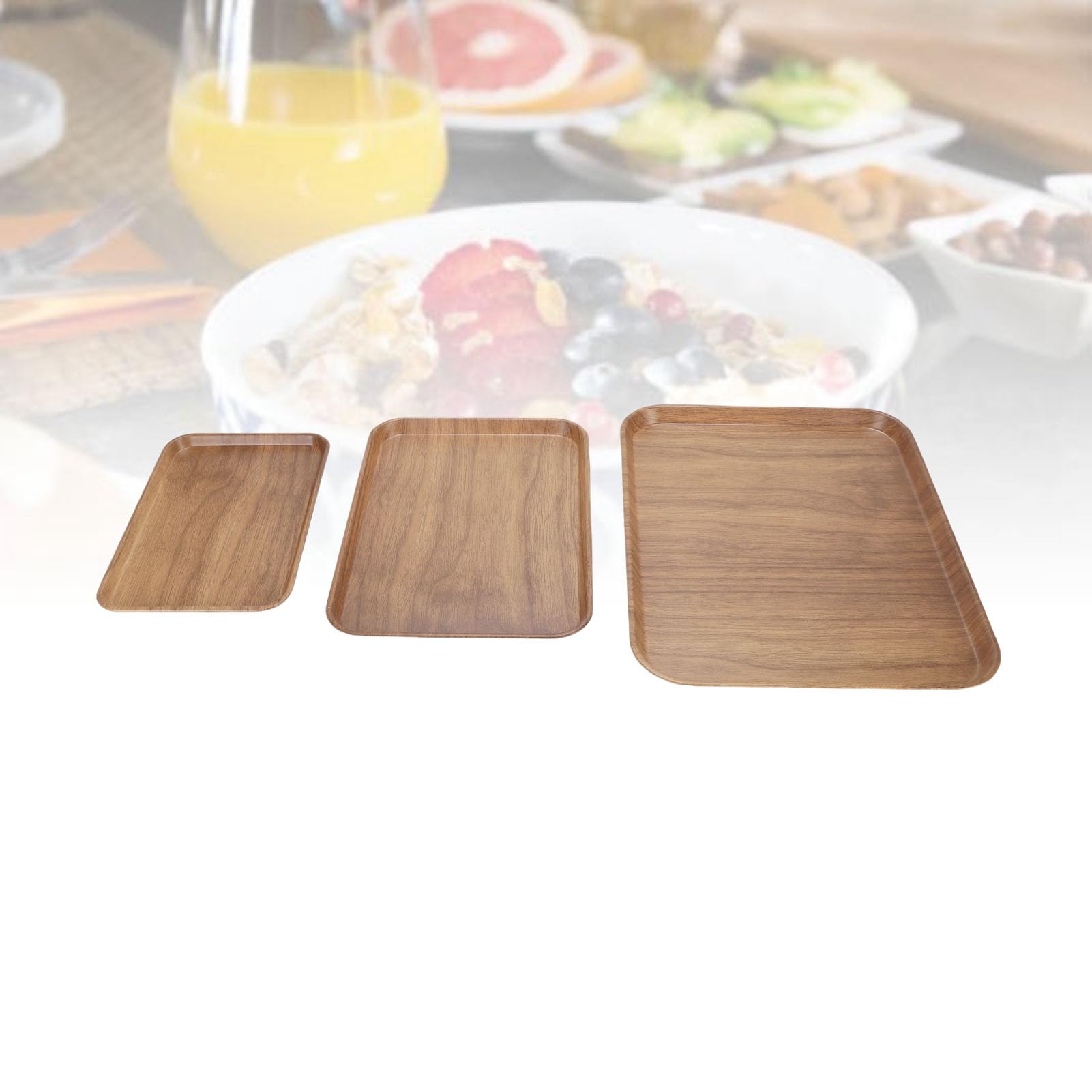 Vassoi rettangolari impilabili in melamina, antiscivolo, facili da pulire, perfetti per colazione, caffè, frutta, tè, feste, dimensioni versatili per casa ed eventi