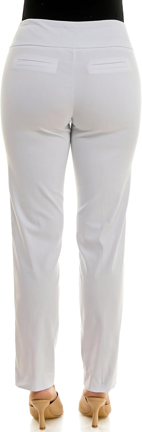 Zac & Rachel Womens Millennium Fabric Pull-on Slim Leg Pant - Plus & Petite - Image 4