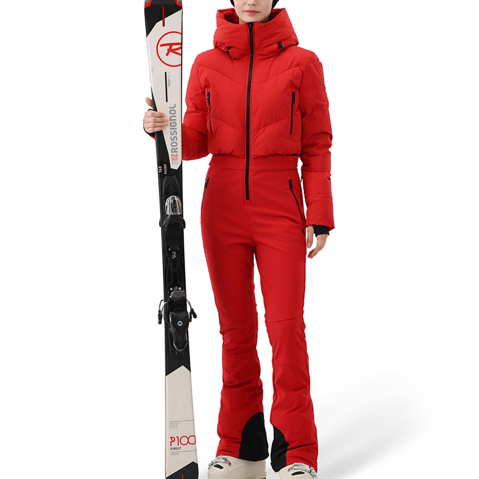 Damski Jednoczęściowy Kombinezon Narciarski, Wodoodporny, Ocieplany, Dopasowany Kombinezon Snowboardowy Na Zimę I Na Zewnątrz