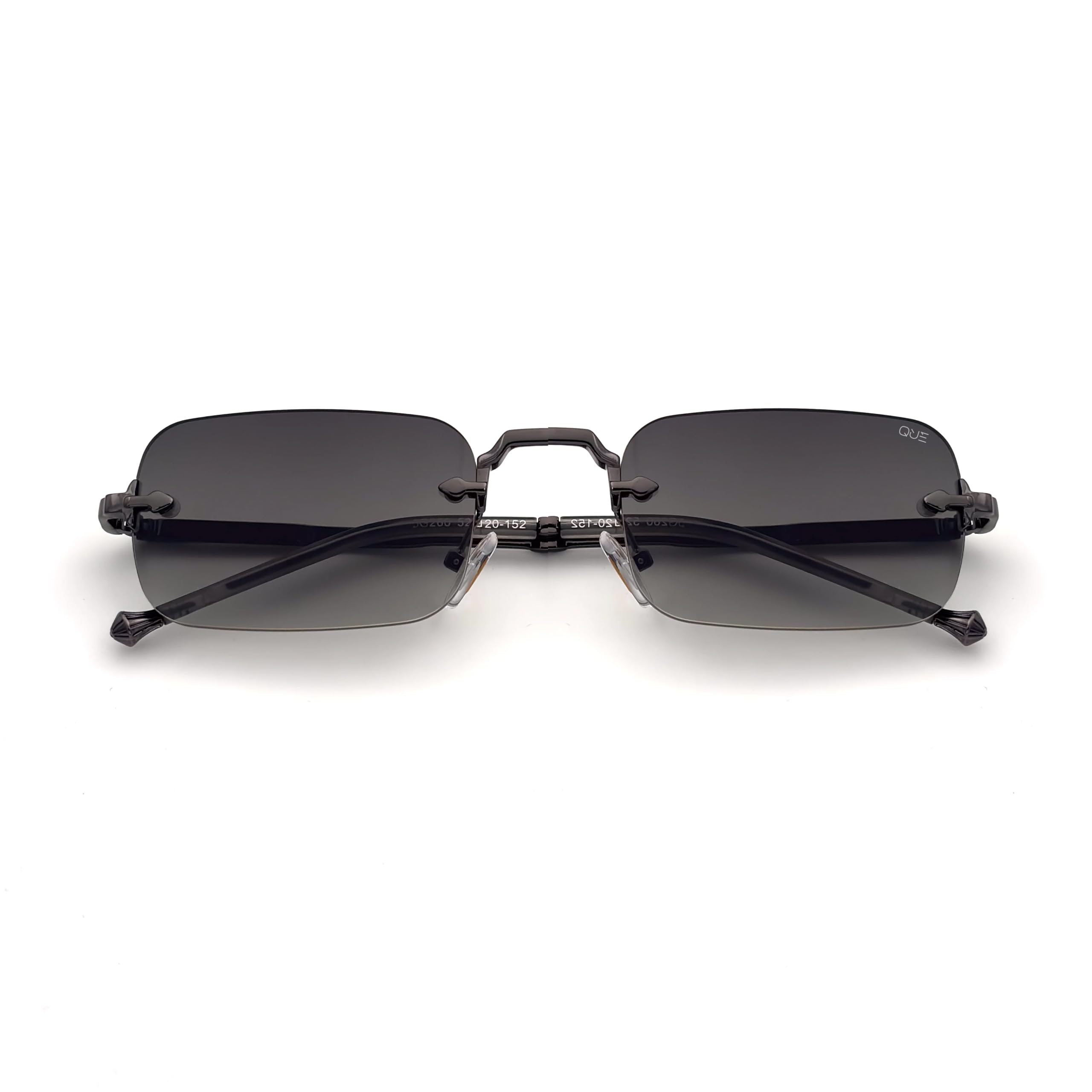 SUBTLE By Shikhar Dhawan | Unisex Rimless Rectangular Sunglasses | Metal Bridge Frame | UV400 Protection | Dark Green Gradient Lens | Medium Fit | Modern Minimal Design-image-14