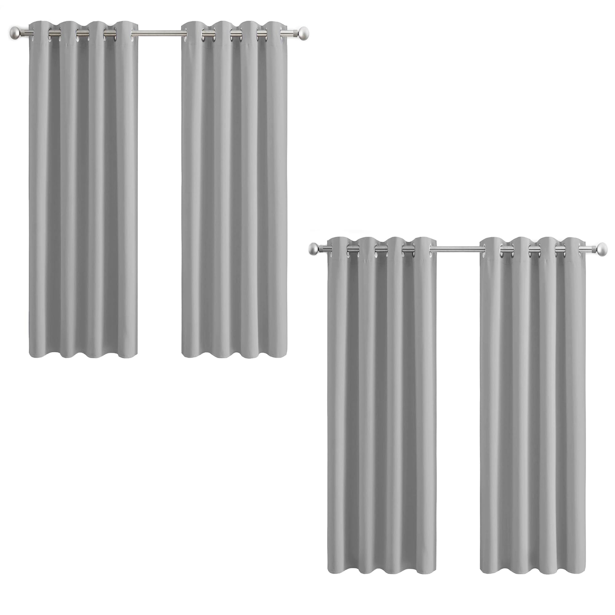 Aspire Homeware Blackout Curtains for Living room - Thermal Eyelet Light Grey Curtains Window Treatments Super Soft Ring Top Living Room Curtain & Drapes 2 Panels 46 x 54 inch Drop (Pack of 2)