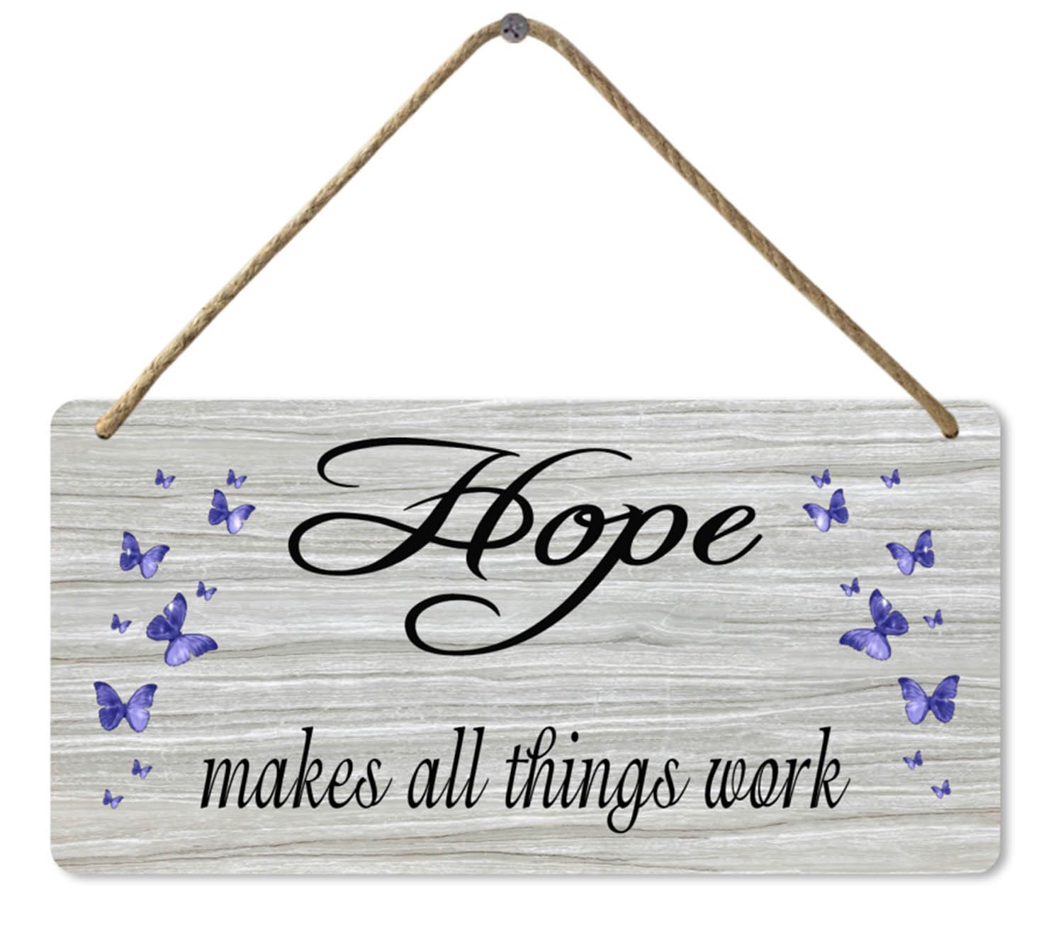 Hope Makes All Things Work Wooden Sign Rustic Wooden Living Room Decorations, 8x12 Inch