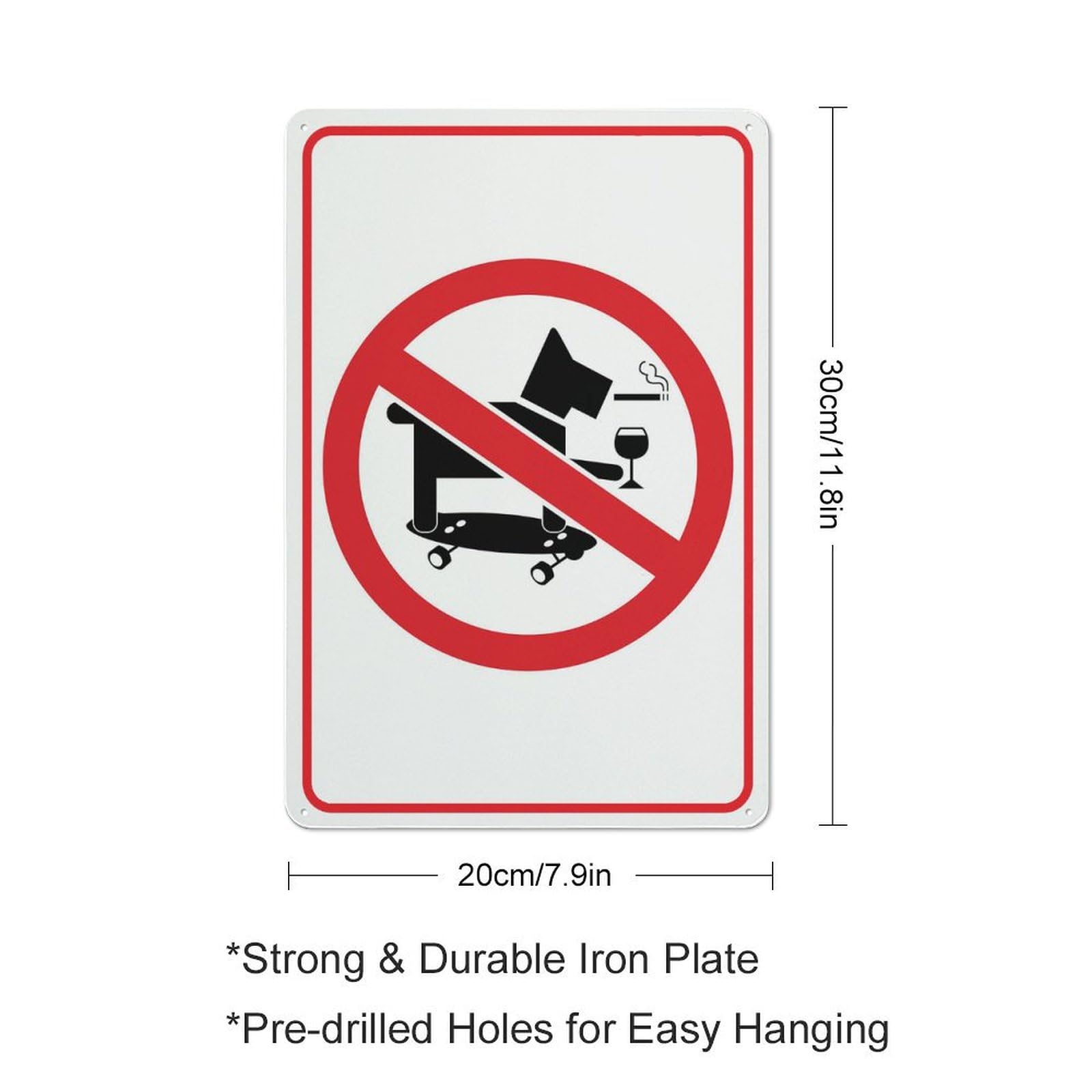 Cartello In Metallo Con Scritta No Parking Restricted Area, 30,5 X 40