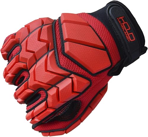 AIGEVTURE Anti Vibration Work Gloves Men TPR Impact Reducing Mechanic Gloves SBR Fingers & Palm Padded Safety Work Gloves