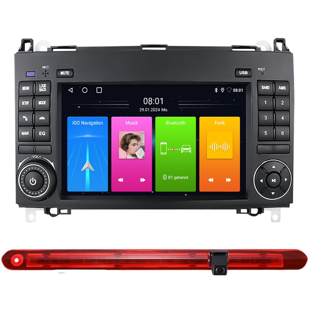 7" Android Auto Radio GPS Navigator Carplay Replacement for Mercedes-Benz V-Klasse W447 V200 V220 V250 V260 Vito Kasten Evito Tourer W447 mit USB WiFi GPS FM DVR RDS DAB+Auto Rückfahrkamera
