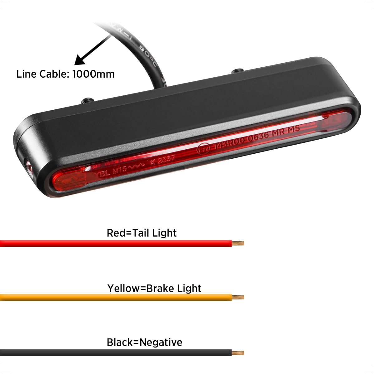 evermotor Luz Trasera LED Universal para Motocicleta, E24 Homologados, Luz de Freno Reflector Trasero, Impermeable IPX67, 6-58V