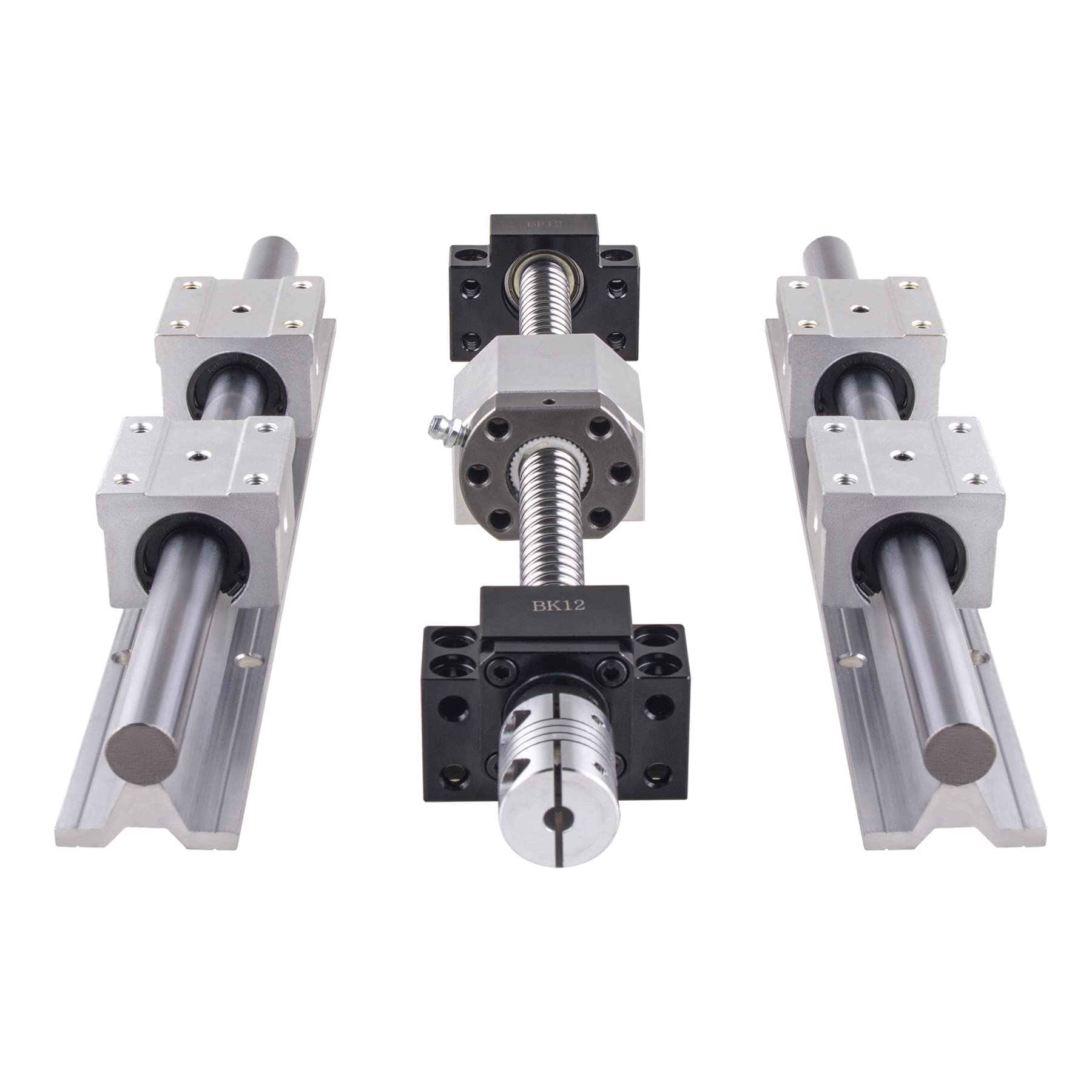 Lot de 2 rails linéaires SBR16-300 mm et 1 jeu de vis à billes SFU1605-300 mm avec roue manuelle BK12 / BF12 CNC Rail de guidage pour imprimante 3D CNC
