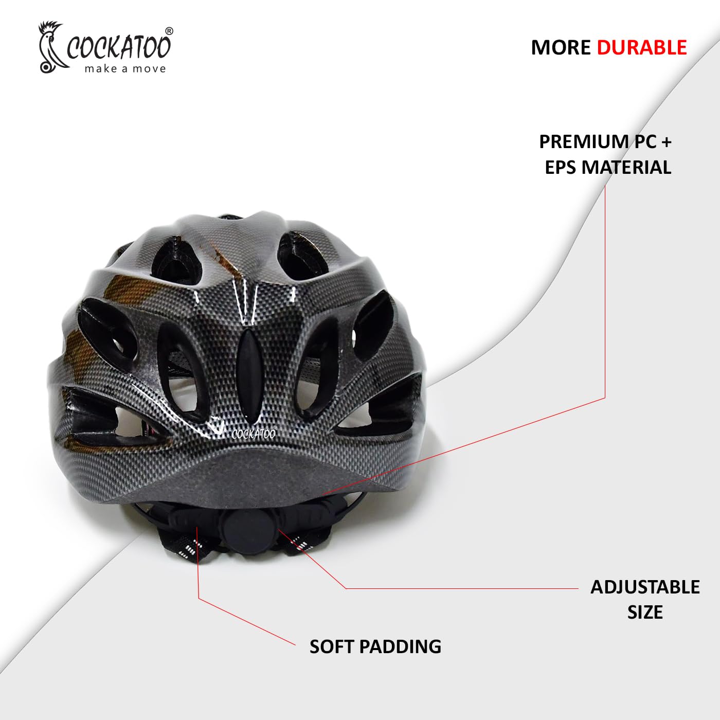 Cockatoo CCH-01 Series Cycling Helmet for Men & Women, Adjustable Cycling Helmet with Visor, Light Weight Cycling Helmet for Ultimate Protection