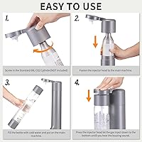 Vista 6 de Sparkling Water Machine, Seltzer & Carbonator for Drinks, Soda Steaming Dispenser, Carbonator Machine with 2 BPA Free Bottles, Compatible with