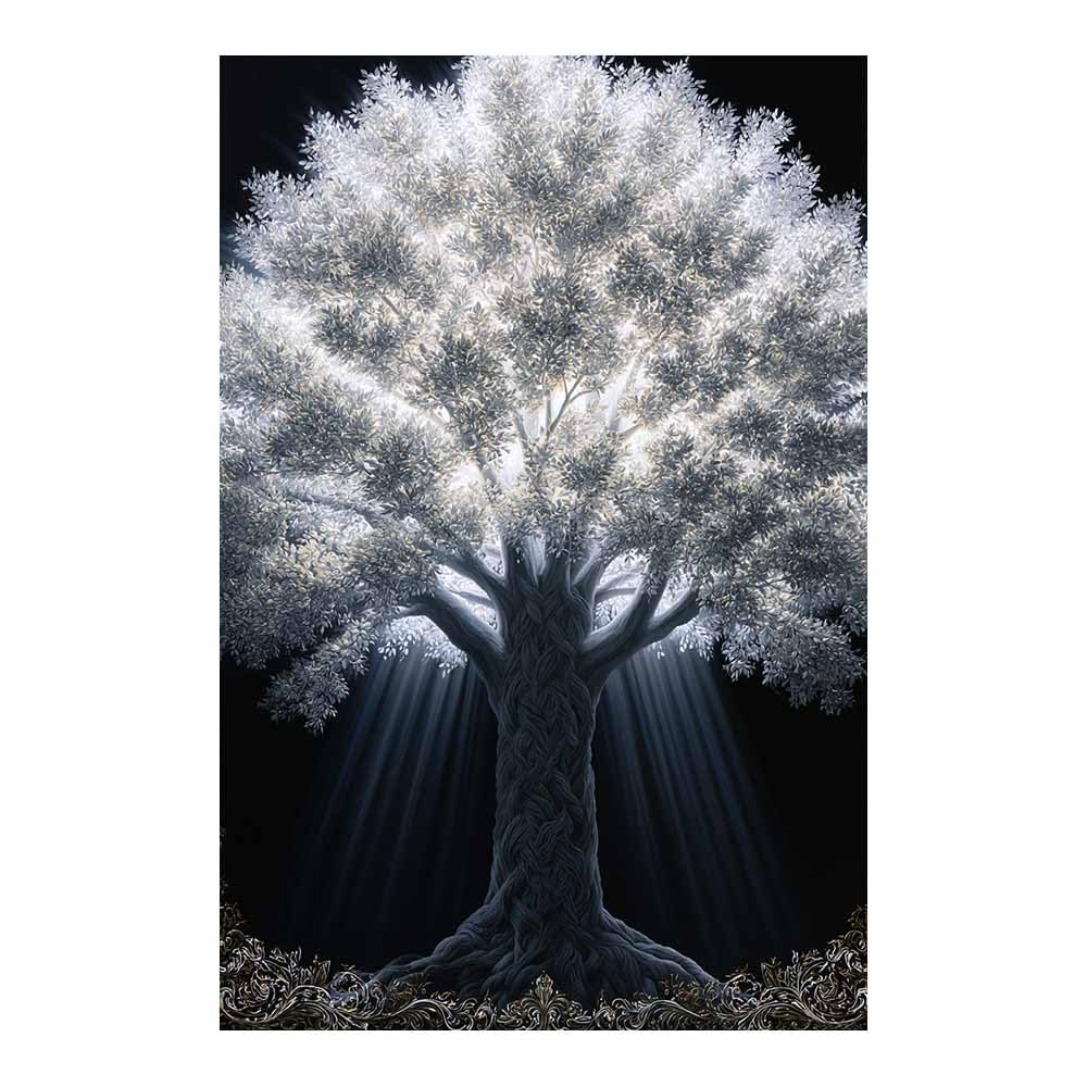 HOQIU Tree Wall Art Red tree sunset mountain artwork, home canvas prints, for Bathroom Living Room Bedroom(Multicolor)-60x80cm Unframed