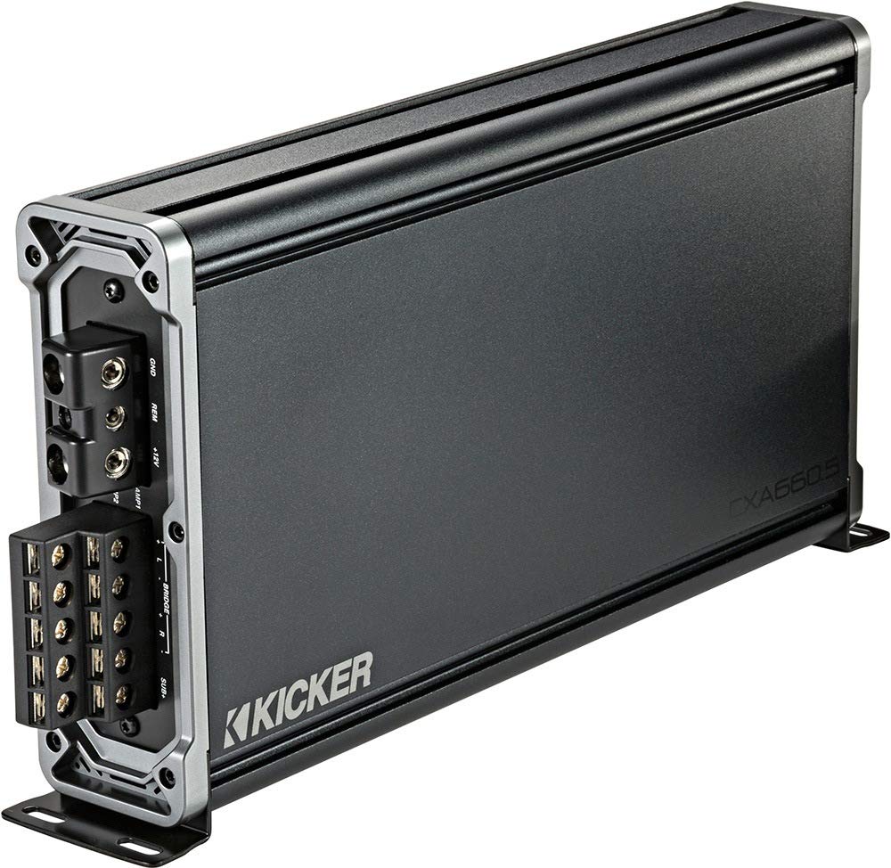 KICKER Amplifier, Remote and Amp Kit Package of 3 Items: 660W CX 5-Channel Amplifier with Dash-Mount Remote Bass Control and 4AWG Power Wiring Kit