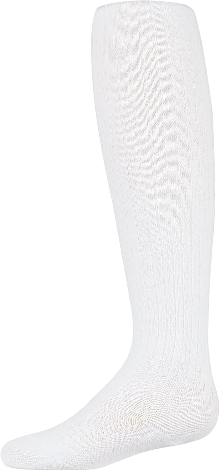 MeMoi Cotton Blend Tights for Girls, Ultra Soft and Breathable Cable Tights for Girls - Sizes 2-14 - Image 4