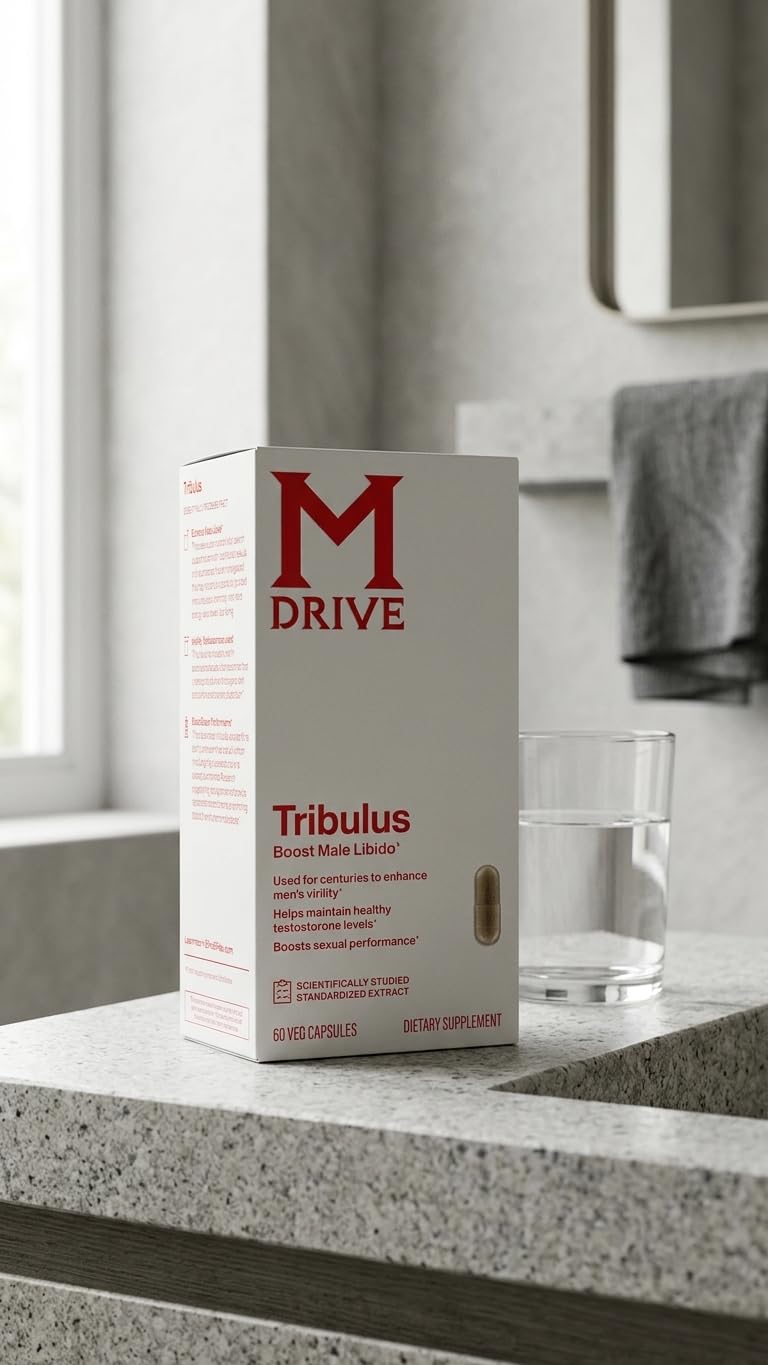 M Drive Tribulus Terrestris 45% Saponins - Supplement for Men's Health, Promotes Virility, Supports Testosterone Levels, 60 Capsules, Gluten-Free Non-GMO — Amazon image 4